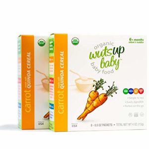 2pk 8X Organic Carrot Quinoa Infant   Baby Cereal Travel Packs w Naturally Rich in Vitamins   Mineral  Complete Protein  Easiest First Foods to Digest  by WutsupBaby – 4oz (8 Pack x 0 5oz)
