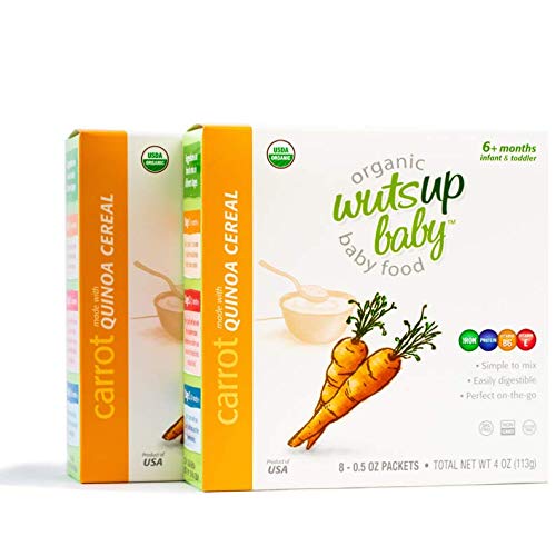 2pk 8X Organic Carrot Quinoa Infant   Baby Cereal Travel Packs w Naturally Rich in Vitamins   Mineral  Complete Protein  Easiest First Foods to Digest  by WutsupBaby – 4oz (8 Pack x 0 5oz) 1 2pk 8X Organic Carrot Quinoa Infant   Baby Cereal Travel Packs w Naturally Rich in Vitamins   Mineral  Complete Protein  Easiest First Foods to Digest  by WutsupBaby – 4oz (8 Pack x 0 5oz)