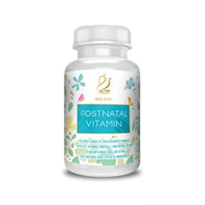 Actif Organic Postnatal with 25  Organic Vitamins and Organic Herbs  Nursing and Lactation Supplement  Non-GMO  Made in USA  90 count