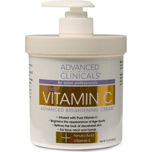Advanced Clinicals Vitamin C Cream  Advanced Brightening Cream  Anti-aging cream for age spots  dark spots on face  hands  body  Large 16oz