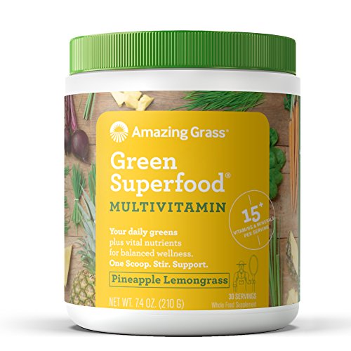 Amazing Grass Green Superfood Multi-Vitamin Powder with Wheat Grass and Greens  Flavor  Pineapple Lemongrass  30 Servings 1 Amazing Grass Green Superfood Multi-Vitamin Powder with Wheat Grass and Greens  Flavor  Pineapple Lemongrass  30 Servings