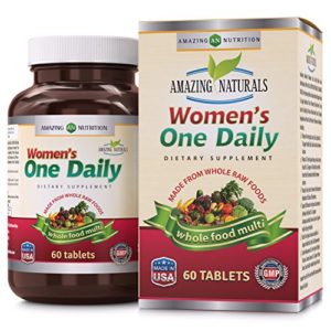 Amazing Naturals WOMEN'S ONE DAILY Multivitamin   Best Raw Whole Food Multivitamins For Women   60 Tablets Per Bottle   Packed With The Goodness Of Over 30 Organic Vegetables And Fruits That Provide O