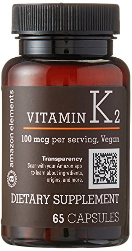 Amazon Brand - Amazon Elements Vitamin K2 100 mcg Vegan 65 Capsules 2 month supply 1 Amazon Brand - Amazon Elements Vitamin K2 100 mcg Vegan 65 Capsules 2 month supply
