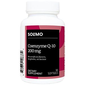 Amazon Brand - Solimo Coenzyme Q-10 200mg  90 Softgels  Three Month Supply