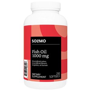 Amazon Brand - Solimo Fish Oil 1000mg  250 Softgels  Eight Month Supply
