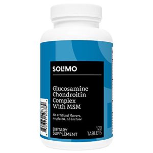 Amazon Brand - Solimo Glucosamine Chondroitin Complex with MSM  120 Tablets  Glusosamine 1500mg  Chondroitin MSM Complex 1103mg  Two Month Supply