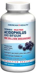 American Health Chewable Probiotics  Acidophilus-Blueberry with Acidophilus and Bifidus  100 Count