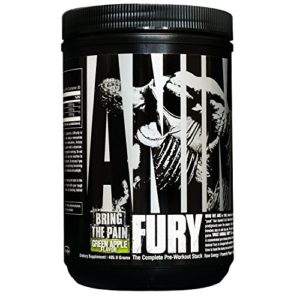 Animal Fury Pre-Workout Energy Supplement with Amino Acids  Green Apple 30 Servings