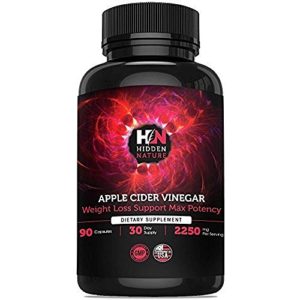 Apple Cider Vinegar Capsules  2250 mg - 100  Natural Detox Cleanse For Weight Loss  Blood Sugar   Appetite Suppressant - Extra Strength 90 Pure Apple Cider Pills