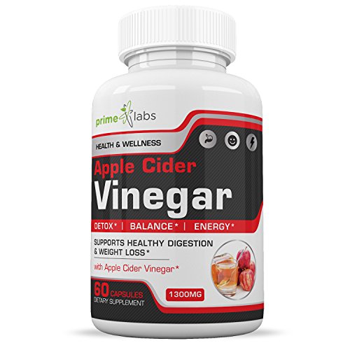 Apple Cider Vinegar Pills 1300mg Vegetarian Dietary Supplement Specially Formulated for Weight Loss Detox Digestive Health More 60 High Potency Capsules 30 Day Supply by Prime Labs 1 Apple Cider Vinegar Pills 1300mg Vegetarian Dietary Supplement Specially Formulated for Weight Loss Detox Digestive Health More 60 High Potency Capsules 30 Day Supply by Prime Labs