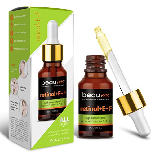 BEAUME Highly Concentrated Retinol E F Serum with Vitamins A E F Omega-3 -6 -7 -9 and Coenzyme Q10 30ml - Anti-Aging Revitalizing Nourishing Treatment for all ages 1 BEAUME Highly Concentrated Retinol E F Serum with Vitamins A E F Omega-3 -6 -7 -9 and Coenzyme Q10 30ml - Anti-Aging Revitalizing Nourishing Treatment for all ages