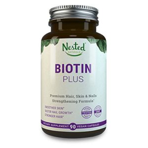 BIOTIN PLUS 5000 mcg   90 High Potency Vegan Capsules   Male   Female Skin  Nails and Hair Growth Vitamins with B-Complex   Vitamin B7 Supplements for Men   Women   Natural Hair Loss Supplement Pills