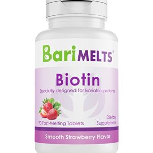 BariMelts Biotin  Dissolvable Bariatric Vitamins  Natural Strawberry Flavor  90 Fast Melting Tablets