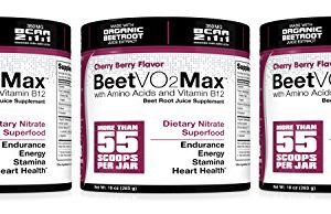 BeetVO2Max 3 Pack - Organic Beet Root Juice Powder   BCAA Amino Acids  Vitamin B12   L-Arginine   Nitric Oxide Booster Supplement   Non-GMO Hyper Endurance Formula