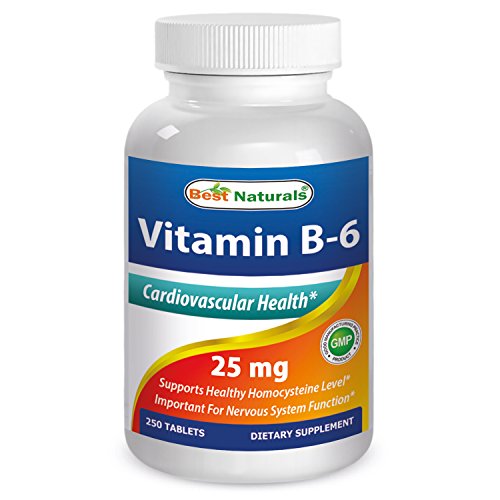 Best Naturals Vitamin B-6 25 Mg Tablets 250 Count 1 Best Naturals Vitamin B-6 25 Mg Tablets 250 Count