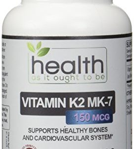 Best Vitamin K2 MK-7 150mcg 100 Capsules – Safest Most Effective Form (Does not contain K1 or MK4) - Works with Vitamin D - Soy Free - Tested for Purity and Strength – 30 Day Money Back Guarantee