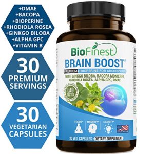 Biofinest Advanced Brain Booster Supplement - Memory  Focus and Clarity Formula - Nootropic Pills for Optimal Performance  Mood and Anti Anxiety  Stress Relief and Relax (30 Capsules)