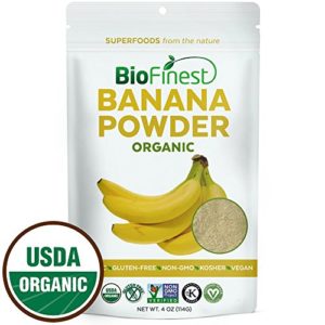 Biofinest Banana Powder - 100  Pure Antioxidants Superfood - USDA Certified Organic Kosher Vegan Raw Non-GMO- Boost Digestion Weight Loss - Fresh Fruit for Smoothie Beverage (4 oz Resealable Bag)
