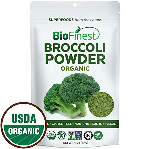 Biofinest Broccoli Powder -100 Pure Freeze-Dried Antioxidant Superfood - USDA Certified Organic Kosher Vegan Raw Non-GMO - Digestion Immunity - for Smoothie Beverage Blend (4 oz Resealable Bag) 1 Biofinest Broccoli Powder -100 Pure Freeze-Dried Antioxidant Superfood - USDA Certified Organic Kosher Vegan Raw Non-GMO - Digestion Immunity - for Smoothie Beverage Blend (4 oz Resealable Bag)