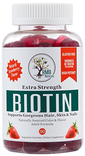 Biotin Gummy Hair Vitamins for Healthy Hair  Skin   Nails with Coconut Oil - Extra Strength for Fast Hair Growth  Non GMO Vegetarian 90 Gummies (6 Week Supply) RMB Naturals 1 Biotin Gummy Hair Vitamins for Healthy Hair  Skin   Nails with Coconut Oil - Extra Strength for Fast Hair Growth  Non GMO Vegetarian 90 Gummies (6 Week Supply) RMB Naturals