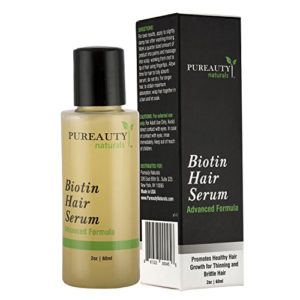 Biotin Hair Growth Serum by Pureauty Naturals – Advanced Topical Formula to Help Grow Healthy  Strong Hair – Suitable For Men   Women Of All Hair Types – Hair Loss Support