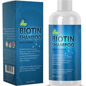 Biotin Shampoo for Hair Growth and Volume - Hair Loss for Men and Women - Natural DHT Blocker - Thickening Shampoo for Fine Hair - Pure Anti Dandruff Oils - Sulfate Free for Color Treated Hair - 16 oz