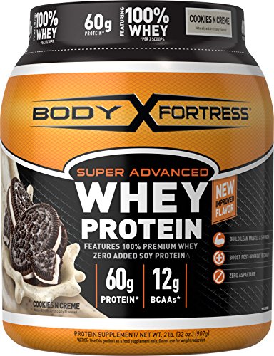 Body Fortress Super Advanced Whey Protein Cookies N' Creme Protein Supplement Powder to Build Lean Muscle Strength 1-2lb Jar 1 Body Fortress Super Advanced Whey Protein Cookies N' Creme Protein Supplement Powder to Build Lean Muscle Strength 1-2lb Jar