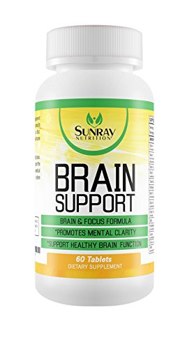 Brain Support Dietary Supplement Boosts Memory Cognitive Function and Mental Clarity with Vitamins Folic Acid and L-Glutamine (60 Tablets)