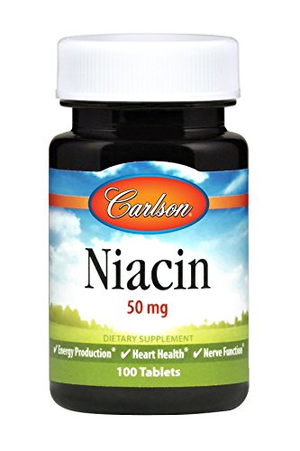 Carlson Niacin 50 mg Vitamin B-3 Cholesterol Metabolism 100 Tablets 1 Carlson Niacin 50 mg Vitamin B-3 Cholesterol Metabolism 100 Tablets