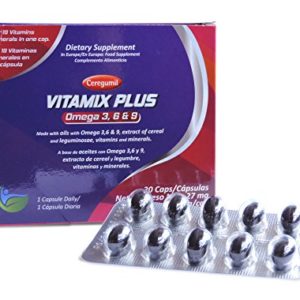 Ceregumil VITAMIX PLUS Daily Multivitamin w Fish Oil Omega 3   Omega 6 and 9 - Vitamin B Complex Capsules Minerals No Fishy Aftertaste - Easy to Swallow Immune System Booster   Energy 30 Softgel