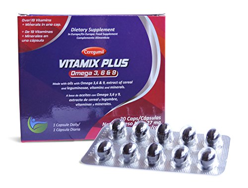 Ceregumil VITAMIX PLUS Daily Multivitamin w Fish Oil Omega 3 Omega 6 and 9 - Vitamin B Complex Capsules Minerals No Fishy Aftertaste - Easy to Swallow Immune System Booster Energy 30 Softgel 1 Ceregumil VITAMIX PLUS Daily Multivitamin w Fish Oil Omega 3 Omega 6 and 9 - Vitamin B Complex Capsules Minerals No Fishy Aftertaste - Easy to Swallow Immune System Booster Energy 30 Softgel