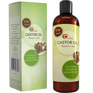 Cold Pressed Castor Oil Hair Growth Treatment - All Natural Anti Aging Antioxidant Serum - Sensual Massage Oil for Men and Women - Hair Loss Treatment - Nourishes Nails and Dry Skin with Vitamin E