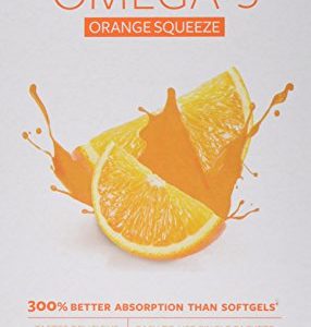 Coromega Omega-3 Fish Oil Squeeze Packets  DHA and EPA  Orange Flavor  90-Count Box