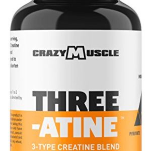 Crazy Muscle Creatine Monohydrate Pills - Over 5 000mg per Serving - 90 Creatine Tablets (Better Than Capsules) - Muscle Gain Supplement with Over 5g of Monohydrate  Pyruvate   AKG - Optimum Strength