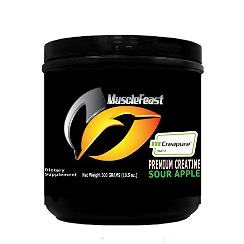 Creapure Creatine Monohydrate Powder by Muscle Feast Premium Pre-Workout Or Post-Workout Easy to Mix and Gluten-Free (300g Sour Apple) 1 Creapure Creatine Monohydrate Powder by Muscle Feast Premium Pre-Workout Or Post-Workout Easy to Mix and Gluten-Free (300g Sour Apple)