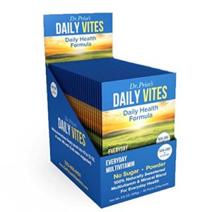 Daily Vites Multivitamin for Men and Women   Mineral Powder Supplement  Vitamin B  C and D  Biotin  Zinc  Iron   Drink Mix 30 Packets   Dr  Price's Vitamins   No Sugar Vegetarian Non-GMO Gluten-Free