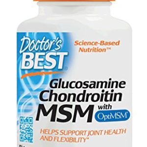 Doctor's Best Glucosamine Chondroitin MSM with OptiMSM  Joint Support  Non-GMO  Gluten Free  Soy Free  240 Caps