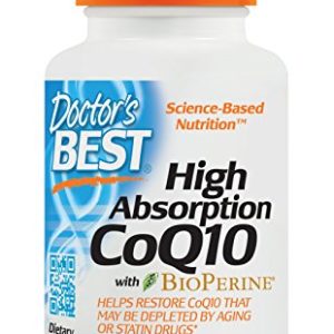 Doctor's Best High Absorption CoQ10 with BioPerine  Gluten Free  Naturally Fermented  Heart Health  Energy Production 100 mg 120 Softgels