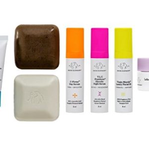 Drunk Elephant The Littles Kit  Travel Size Skin Care Kit (2 Facial Cleansers  SPF 30 Sunscreen  Day and Night Serums  Facial Oil  and Moisturizer)