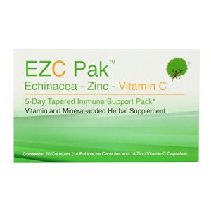EZC Pak 5 Day Immune Support Boost For Cold and Flu - Echinacea  Zinc and Vitamin C  Physician Designed 5 Day Tapered Pack