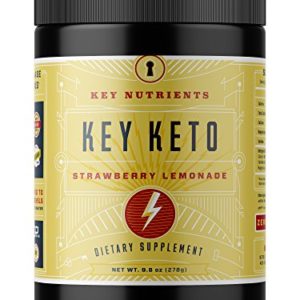 Exogenous Ketone Supplement  KEY KETO  Patented BHB Salts (Beta-Hydroxybutyrate) - Formulated for Ketosis  to Burn Fat  Increase Energy and Focus  Supports a Keto Diet  Strawberry Lemonade (278g)