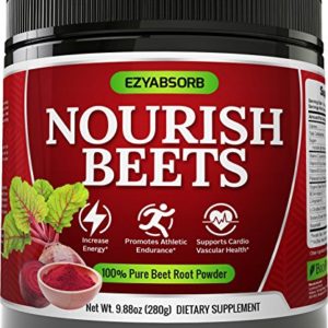 EzyAbsorb Beet Root Powder - Organic Beet Root Juice Powder   BCAA Amino Acids  Vitamins C  B3  B12   L-Arginine HCL   L-Citrulline Dl-Malate   Bioperine   Nitric Oxide Booster Supplement   Non-GMO Hy
