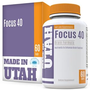 FLASH SALE - Brain Booster Focus 40 Brain Formula is a Powerful Nootropic and Brain Supplement That Supports Mental Alertness  Memory  Focus  and Concentration - Made in Our Lab in Utah