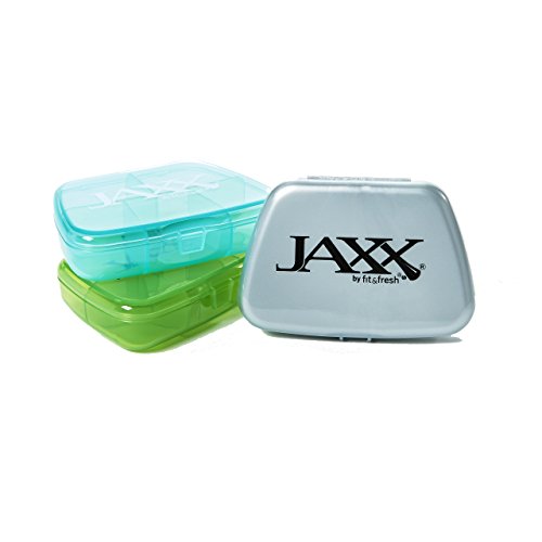 Fit   Fresh Jaxx Pocket Pill Case and Vitamin Holder  Set of 3 Cases  Convenient for Pocket or Purse  Multicolored