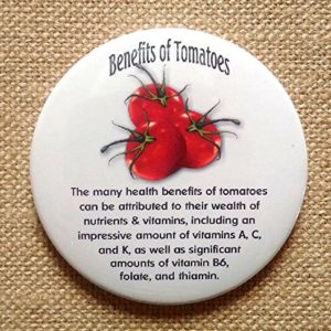 Fridge Magnet  3 5   Benefits of Tomatoes  Tomato Art  Nutrition  Health  Original Artwork