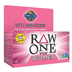 Garden of Life Multivitamin for Women - Vitamin Code Raw One Whole Food Vitamin Supplement with Probiotics  Vegetarian  75 Capsules