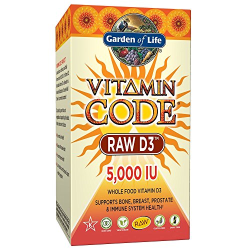 Garden of Life Raw D3 Supplement - Vitamin Code Whole Food Vitamin D3 5000 IU Dairy and Gluten Free Vegetarian 60 Capsules (Color May Vary - Now with Organic Green Cracked Wall Chlorella) 1 Garden of Life Raw D3 Supplement - Vitamin Code Whole Food Vitamin D3 5000 IU Dairy and Gluten Free Vegetarian 60 Capsules (Color May Vary - Now with Organic Green Cracked Wall Chlorella)