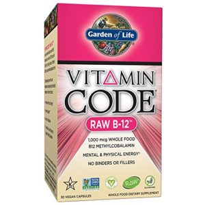Garden of Life Vitamin B12 - Vitamin Code Raw B12 Whole Food Supplement  1000 mcg  Vegan  30 Capsules