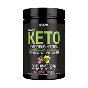 Giant Keto - Exogenous Ketones Supplement - BHB Salt Keto Powder  New and Improved Formula to Support Your Ketogenic Diet  Boost Energy and Burn Fat in Ketosis-Raspberry Lemonade-15 Servings