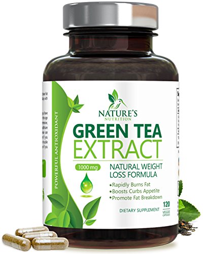 Green Tea Extract 98 with EGCG for Weight Loss 1000mg - Boost Metabolism for Healthy Heart - Antioxidants Polyphenols for Immune System - Gentle Caffeine - Natural Fat Burner Pills - 120 Capsules 1 Green Tea Extract 98 with EGCG for Weight Loss 1000mg - Boost Metabolism for Healthy Heart - Antioxidants Polyphenols for Immune System - Gentle Caffeine - Natural Fat Burner Pills - 120 Capsules